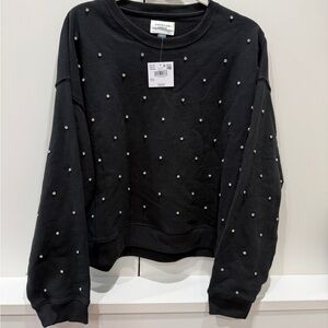American Eagle Outfitters Black Studded Sweatshirt